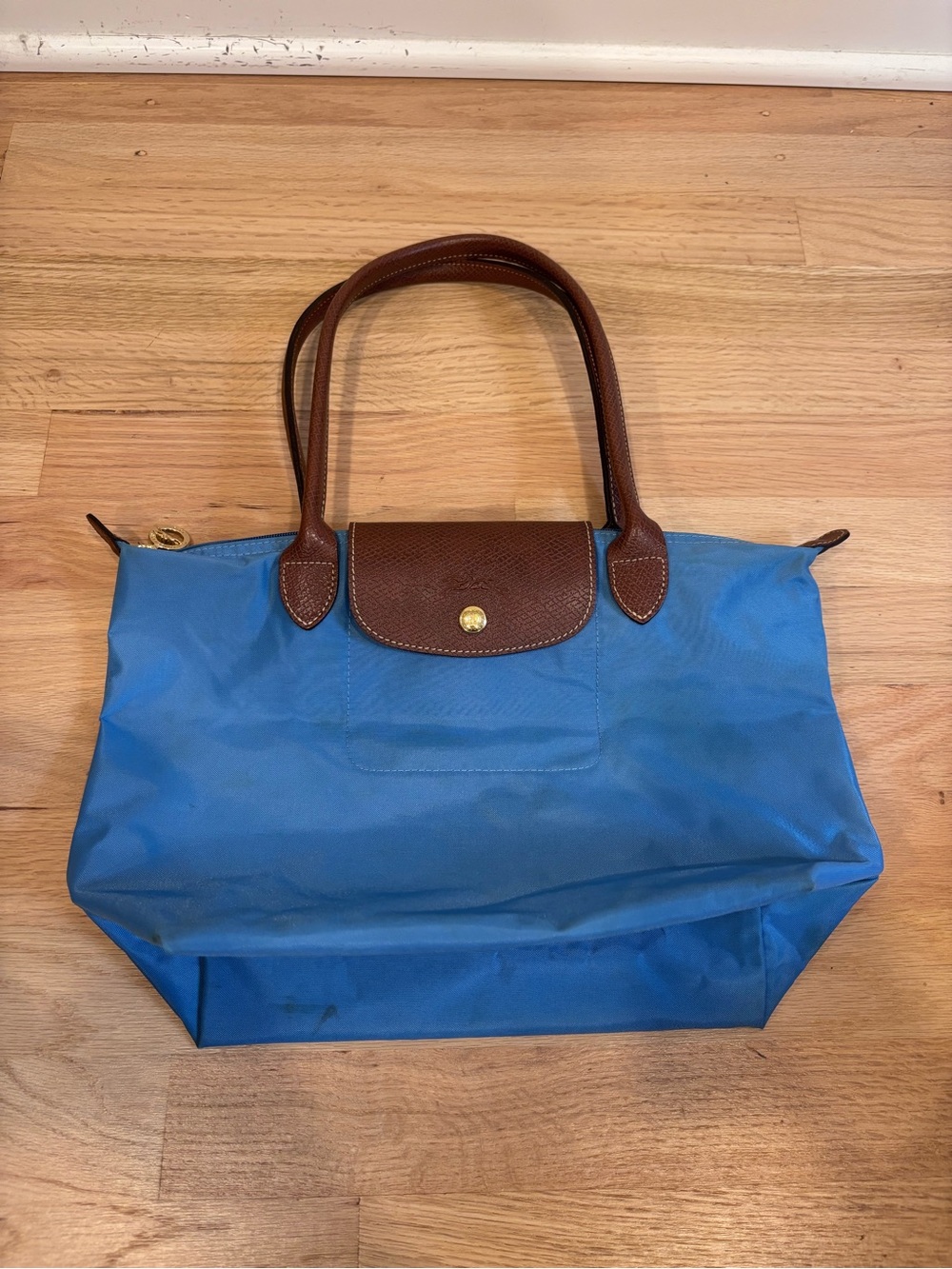 Longchamp Cobalt Le Pliage Bag In Blue